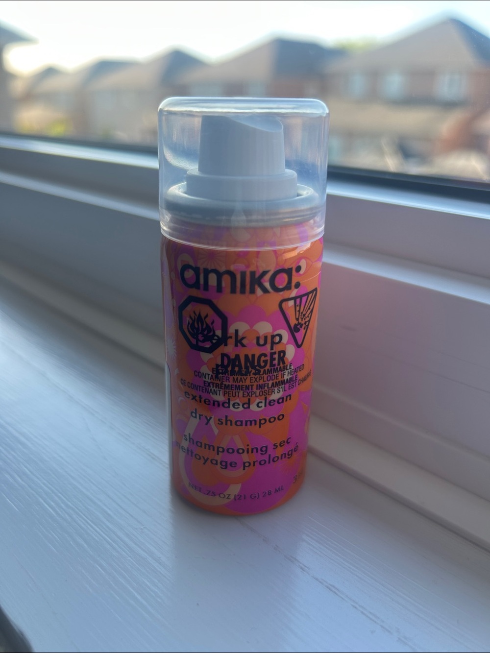 amika Extended Clean Dry Shampoo - Pink and Orange Mini Can